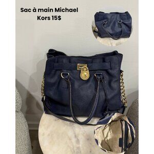 Michael Kors Blue Handbag with Gold Hardware